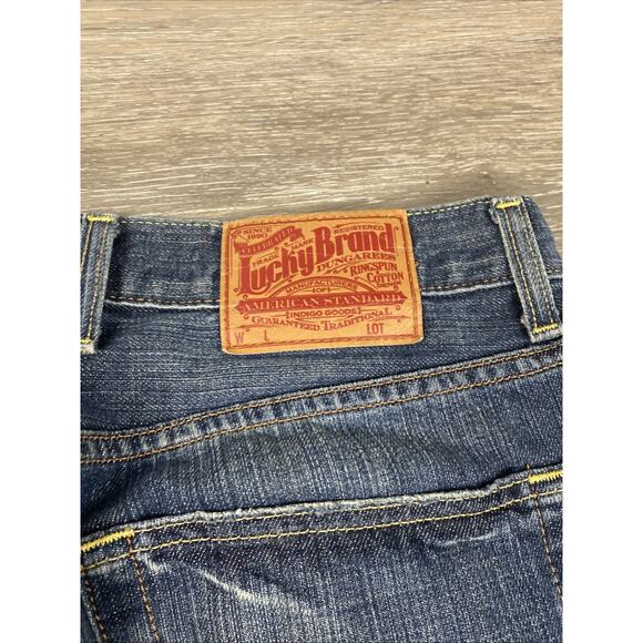 Lucky Brand Dungaree Jeans Mens 32 X 32 Blue Gene Montesano Mid Rise Boot Denim - Picture 14 of 15